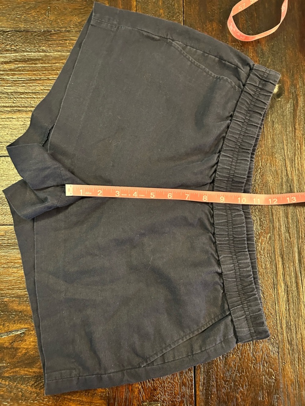J Crew Women's Navy Casual Elastic-Waist Linen Blend Shorts - Picture 7 of 9